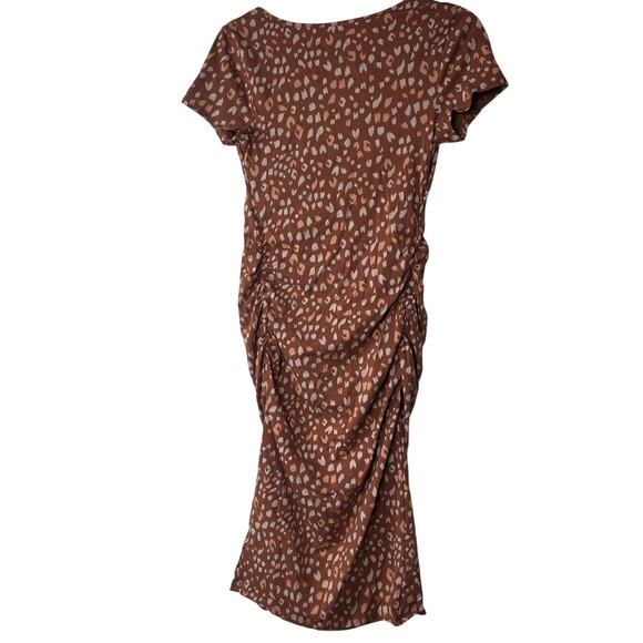 Isabel Maternity Brown Animal Print Short Sleeve Dress - Size XL - NWT - Picture 8 of 9